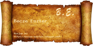 Becze Eszter névjegykártya